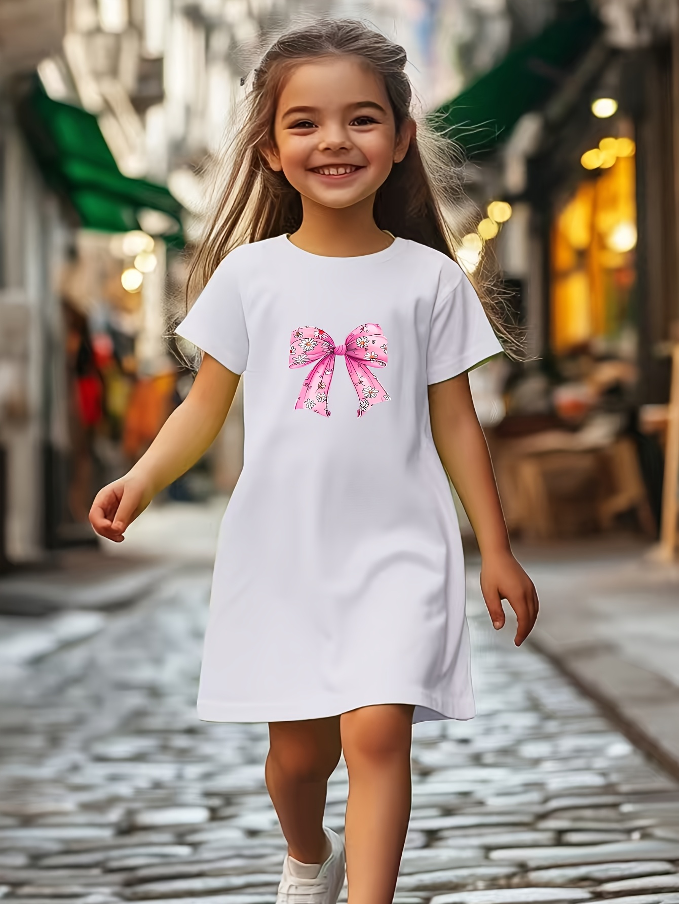 Duxyoz Robe En Lin à Manches Courtes Avec Poches Pour Fille - Légère Et Confortable 5-16 Ans