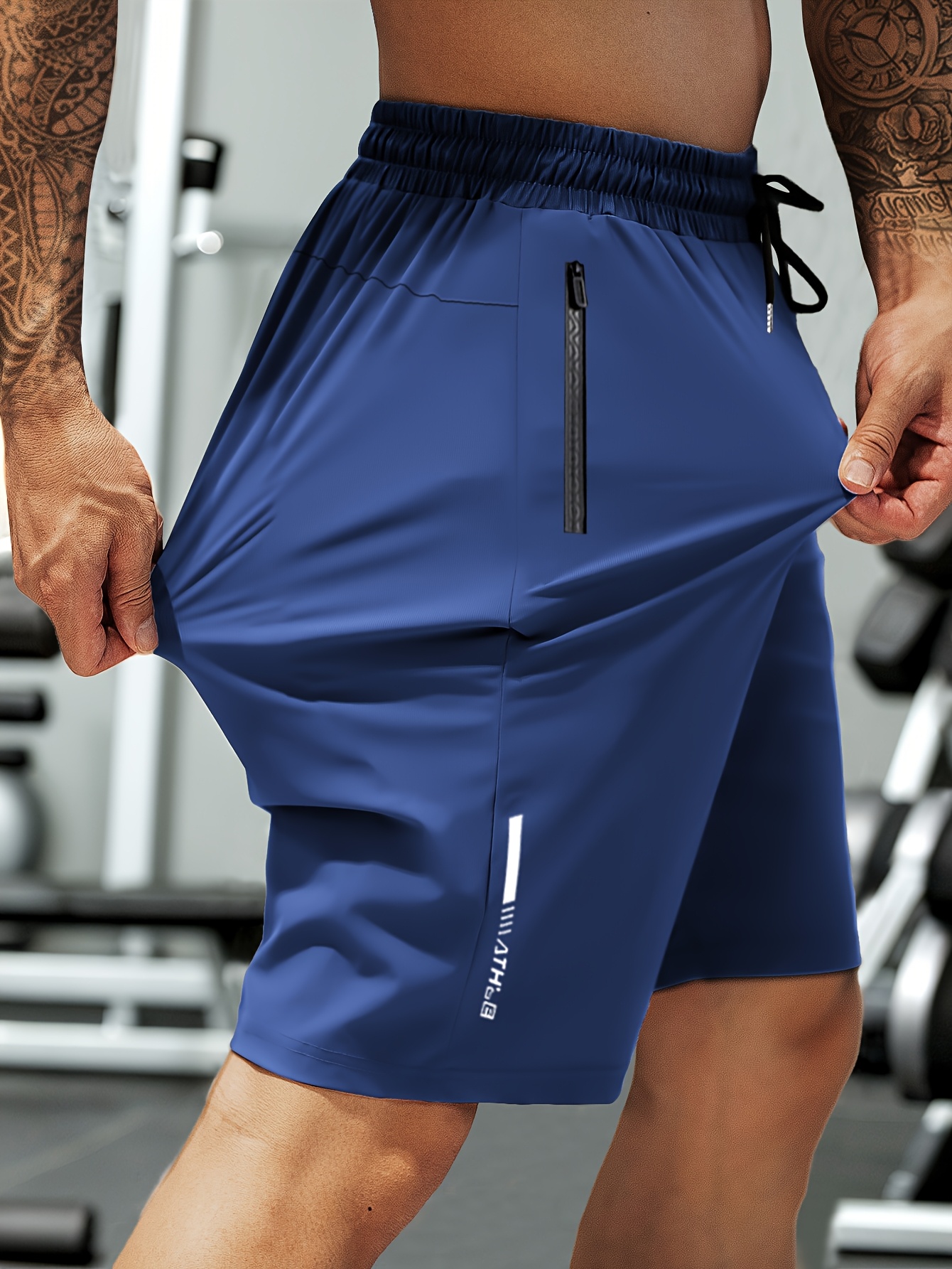 men's casual sports shorts made elastic fabric - Temu - Color : Khaki Style 1 - Size : L