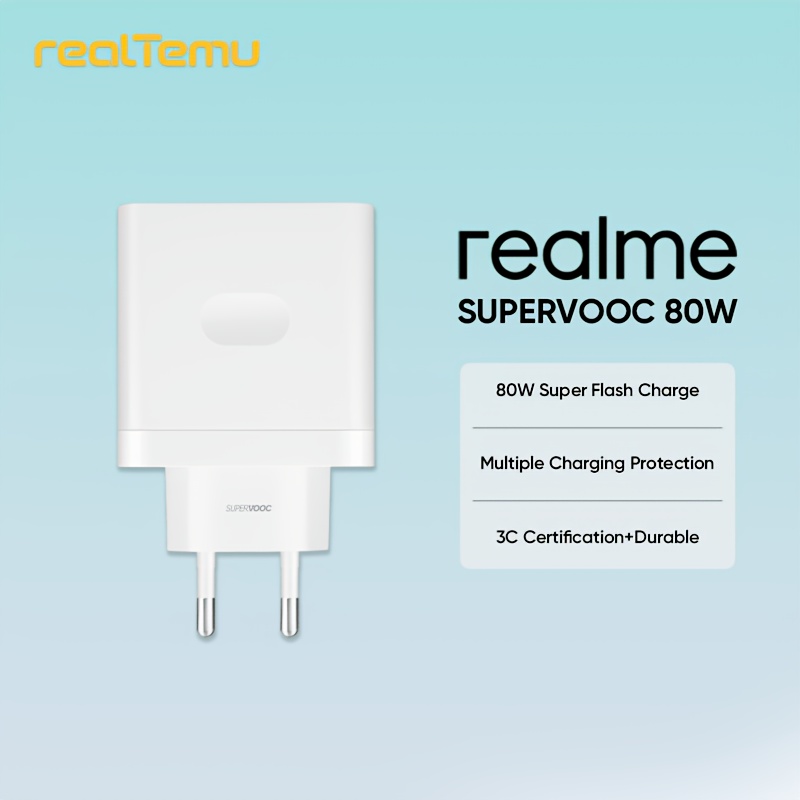 TEMU Suitable For Realme And Oppo Phones, 80w Charger, Compatible With Realme Phone Models Gt7/14 Pro /14 Pro/14x/14t/12 5g/c75/c71/note