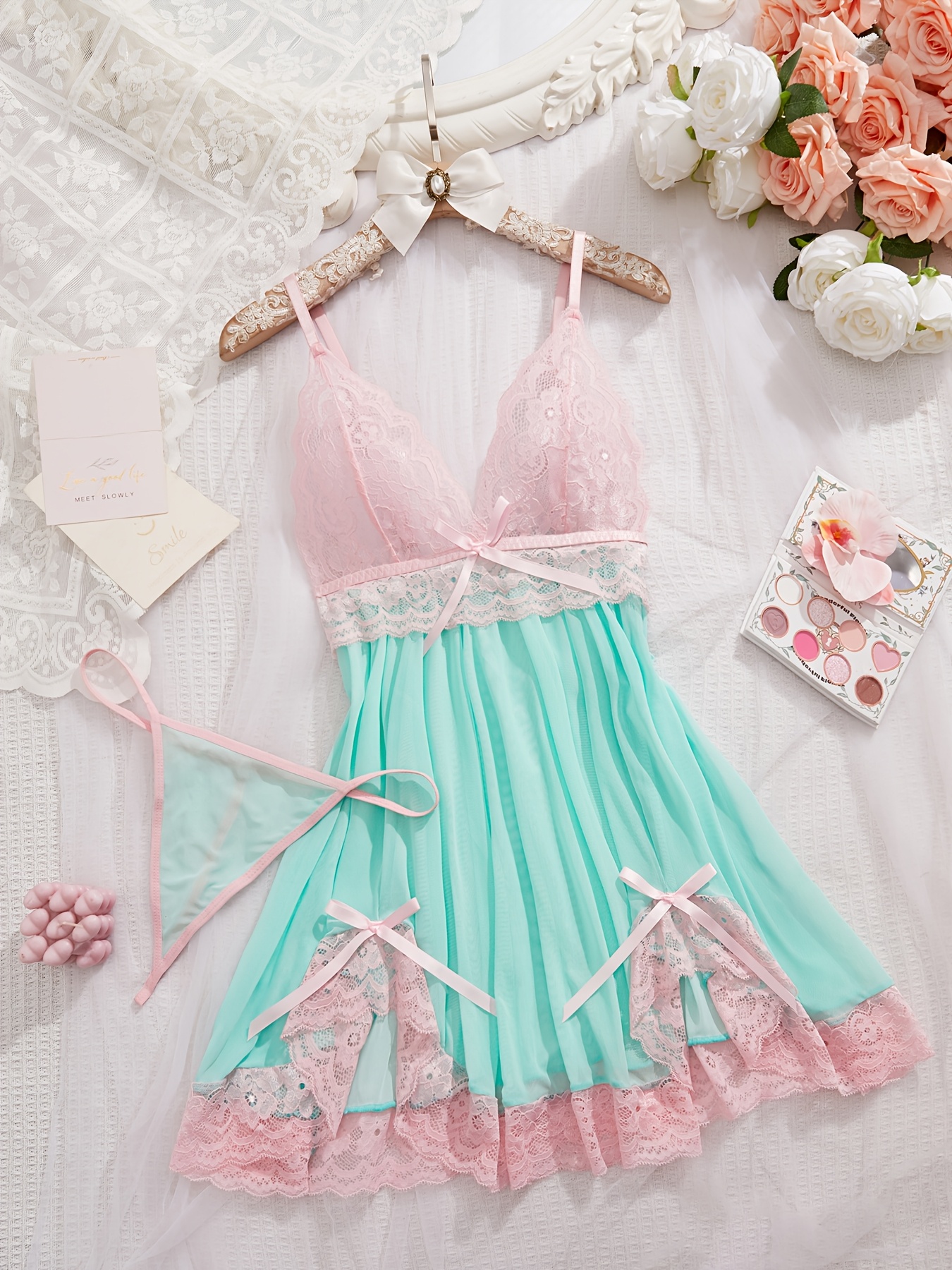 night gown with lace sold on Temu United States