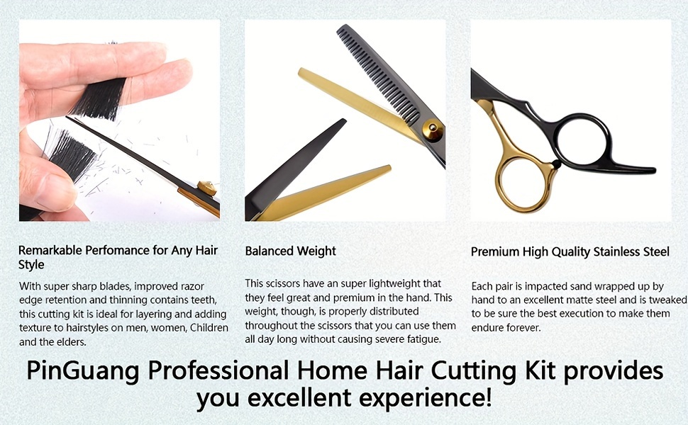 13 pcs 理发剪刀套件，专业理发剪带理发剪刀稀剪，理发剪剪，男士剪发混合沙龙剪刀 商品详情 2