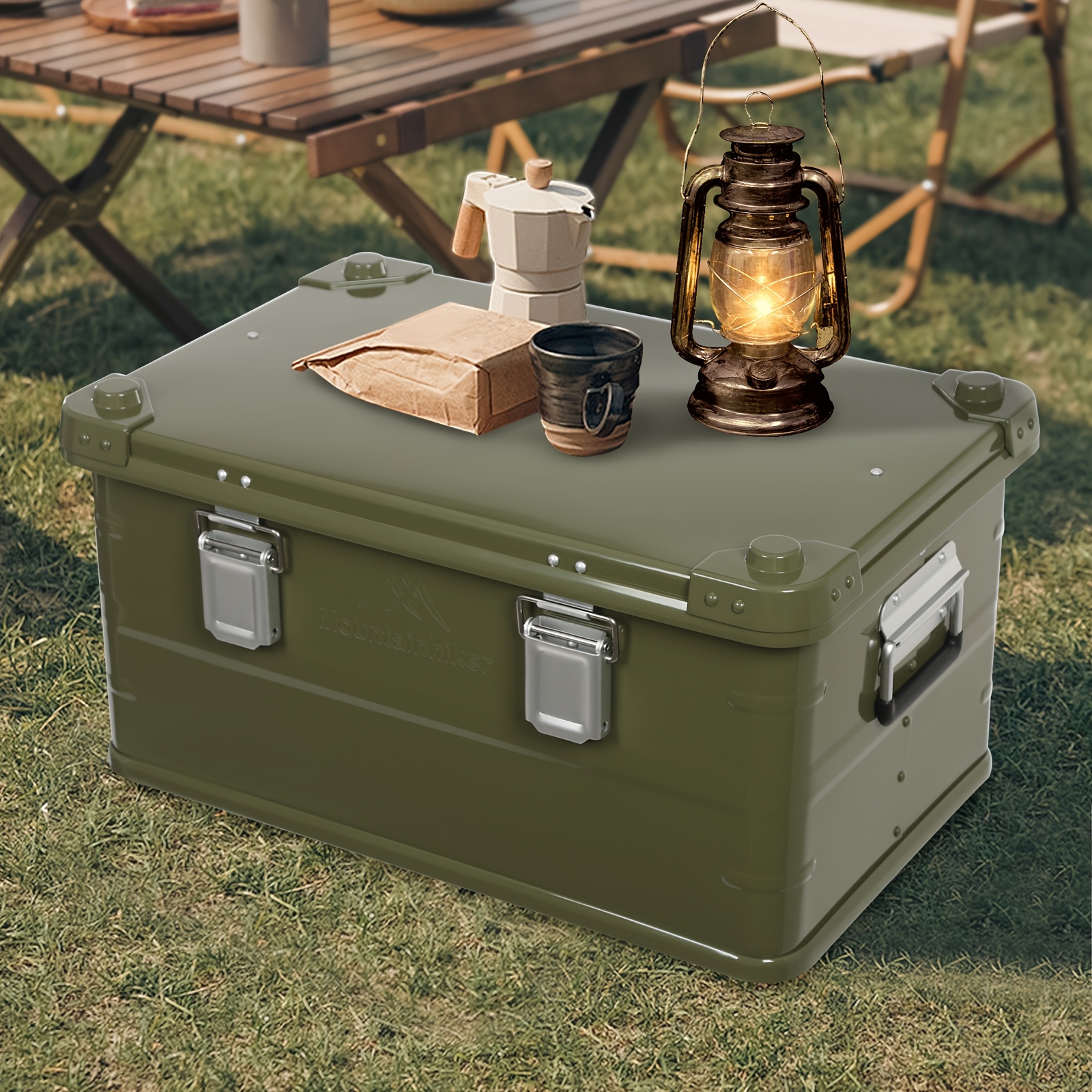   molding aluminum alloy storage box freestanding rectangular storage box for camping 50l 11gal storage box   to organize and store camping essentials box cabinet rack for outdoor storage