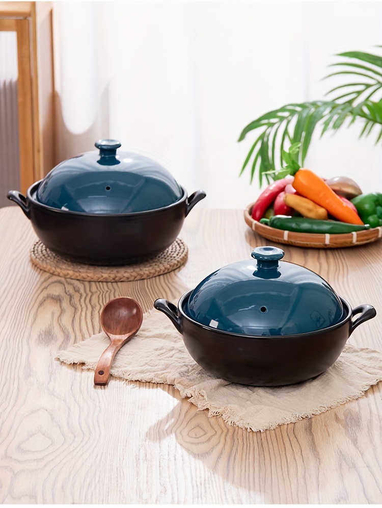 1pc high quality ceramic wok with emerald green lid high temperature resistant non stick ceramic stew pot great for kitchen   gas soup and steaming kitchen cookware details 7