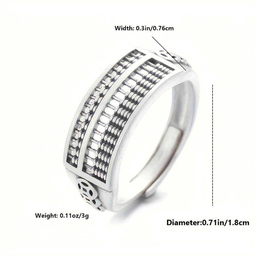 925 Sterling Silver Adjustable Open Vintage Ethnic Style Ring