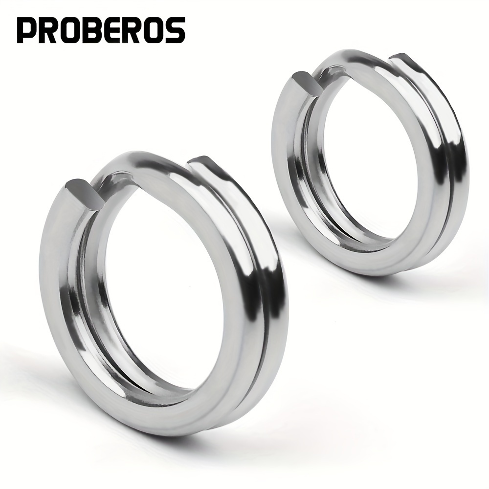 

Proberos 30pcs Anneaux Fendus en Acier Inoxydable pour la Pêche - Connecteurs de Leurres Durables, Terminal de Pêche en Eau Salée, Argenté, Tailles #0-8