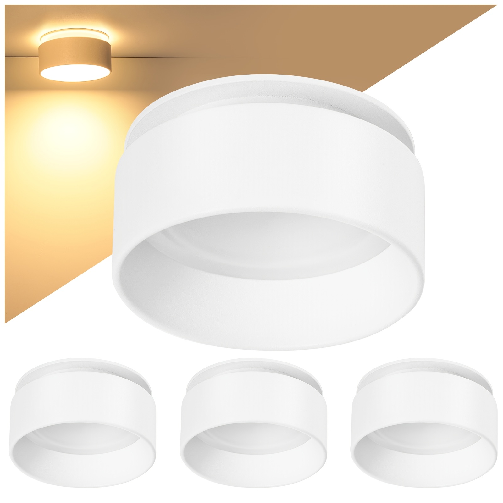 Uring Recessed Ceiling Spotlight, Including Gu10 Lamp Holder, Flat And Round, Stable Installation, Pleasant Atmosphere