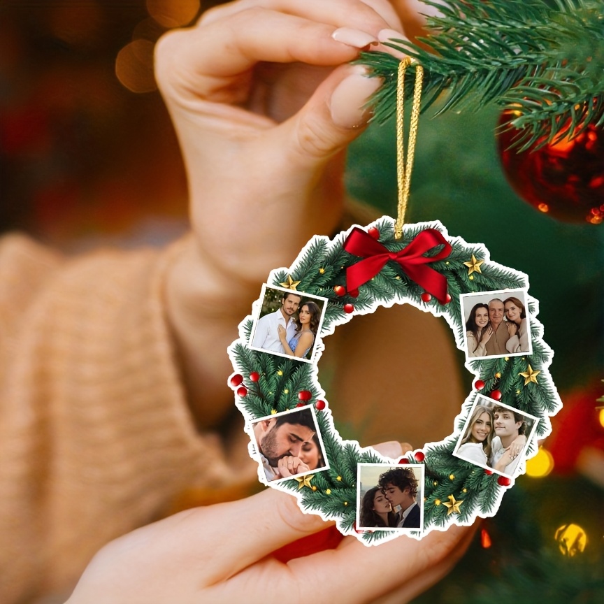TEMU 2d Flat, A Personalized Custom Fashion Acrylic Christmas Family Ornament, Christmas Tree Decoration Pendant, Home Decor Hanging Ornament, Custom
