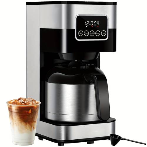 programmable drip coffee maker with pause serve stainless steel