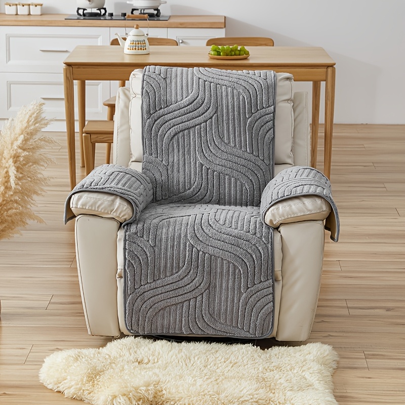 1pc Boho Velvet Armchair Slipcover, Non-Slip Durable, Machine Washable,  Pet-Friendly Single Lounge Chair Cover, Essential for Office Living Room 