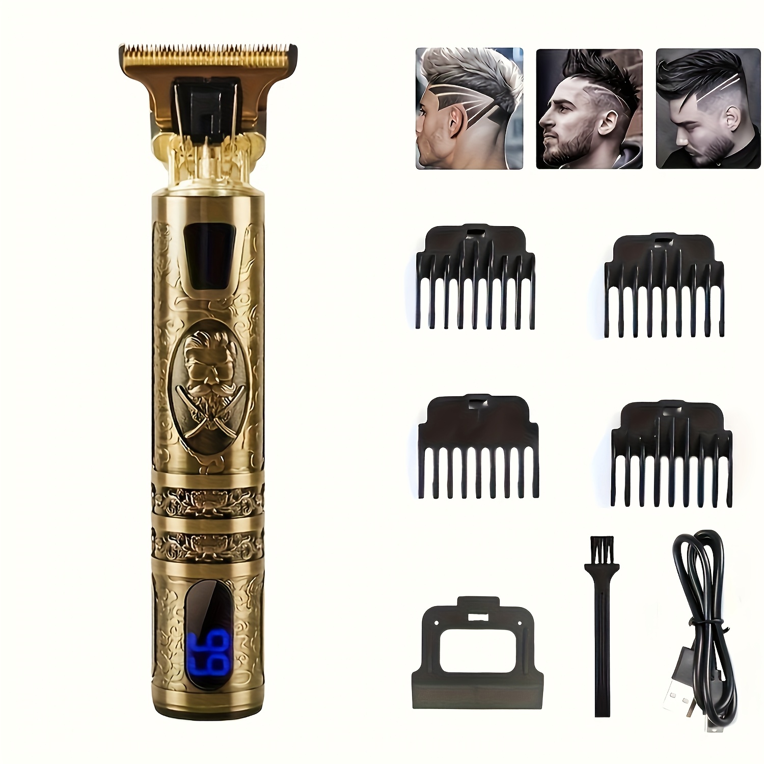 Image of Weeme 's Electric Hair Clipper, Radio Clipper, Beard Clipper. Usb Charging, Lcd Display Power. Haircutting, Shaving, Styling. For Home, , And Travel