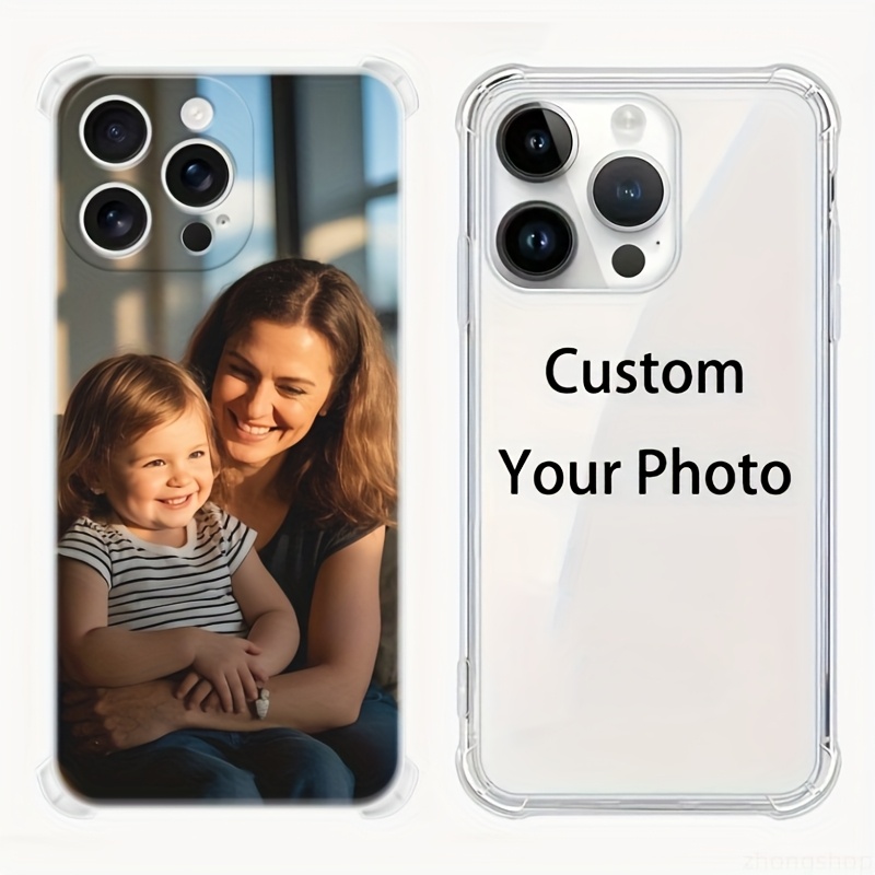 DIY Customized Four-corner Anti-fall Transparent Mobile Phone Case with Custom Photo for iPhone 16 15 14 13 11 11 Pro Max Plus X Xs Max Made of TPU Material, Scratch-resistant and Wearable, Lightweight and Portable, Simple and Fashionable