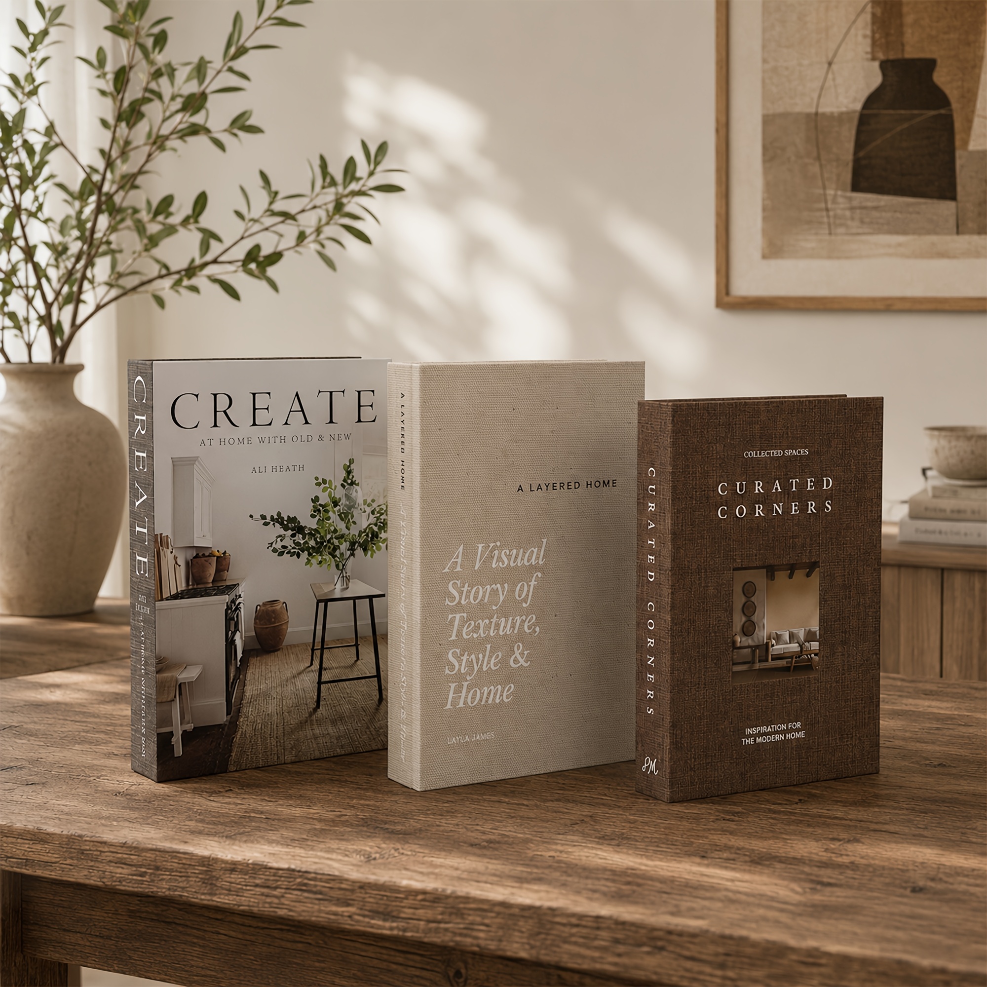 3pcs Minimalist Art Decorative Books, Fake Books, Suitable For Home Bookshelves, Living Room And Coffee Table Decoration, For Tv Cabinet And Office Desk Display