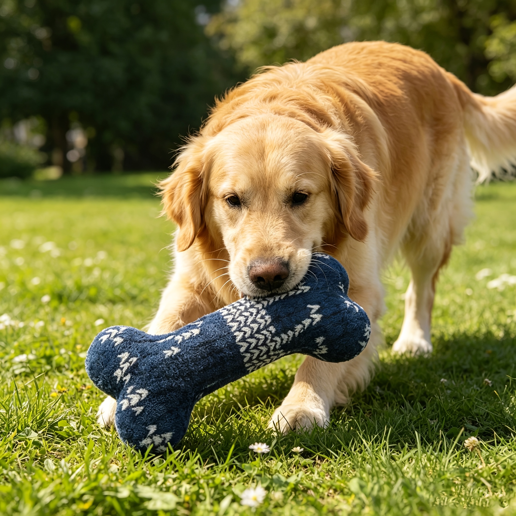 Geometric Pattern Simulation Dog Bone Training Toy