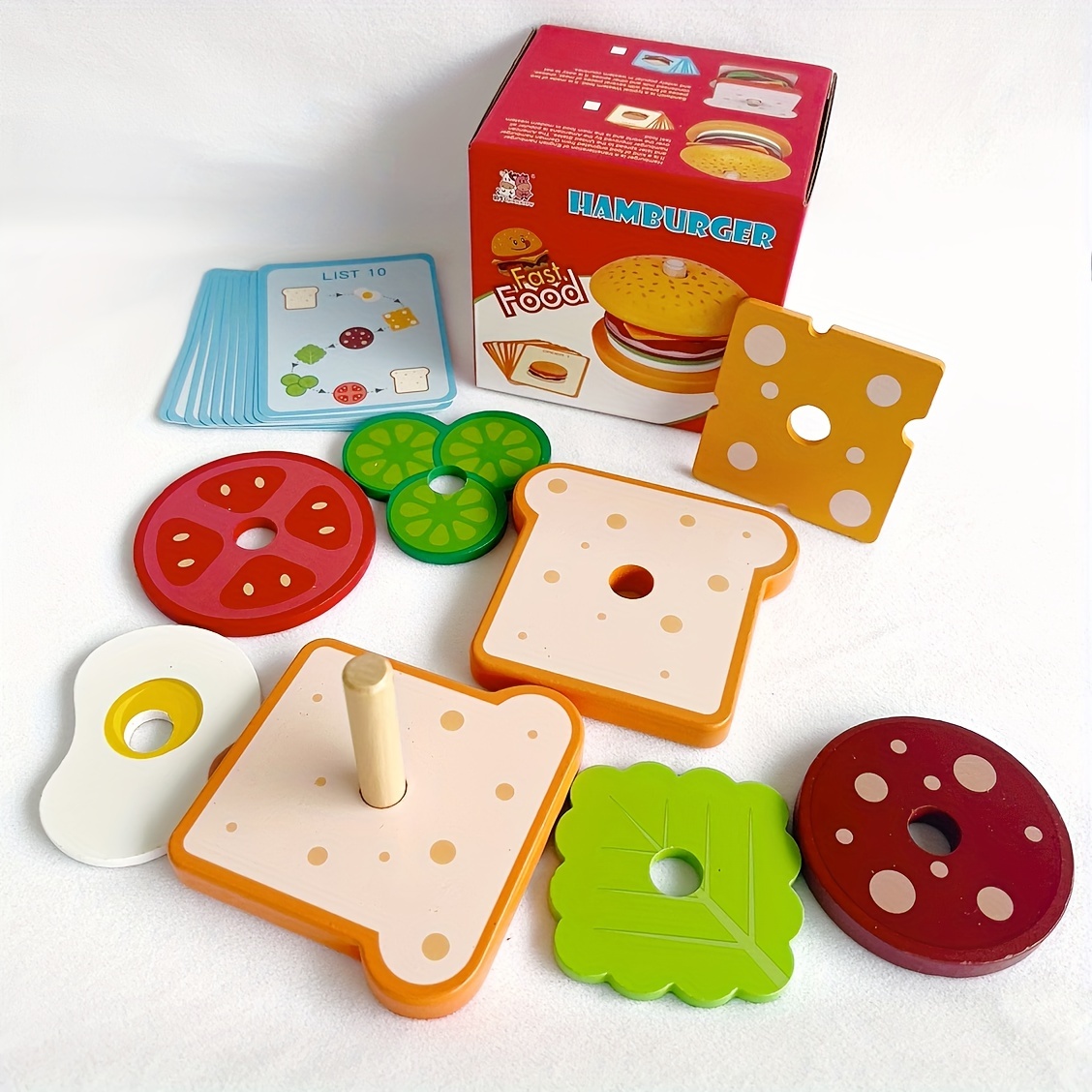 

Kid's Wooden Sandwich Toy Set: Age 3+ - Educational Kitchen Playset