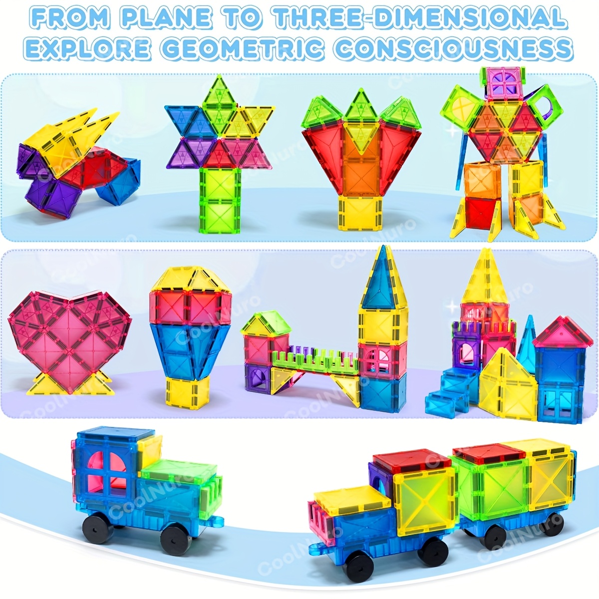 Magnetic Building Blocks Educational Sensory Designer Set for Creative Learning
