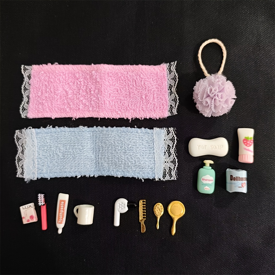 Image of Miniature Bathroom Dressing Tool Model For Dollhouse, Simulation Comb And Mirror Alloy Props Model, Cabin Decoration, Pocket Scene Diy Parts