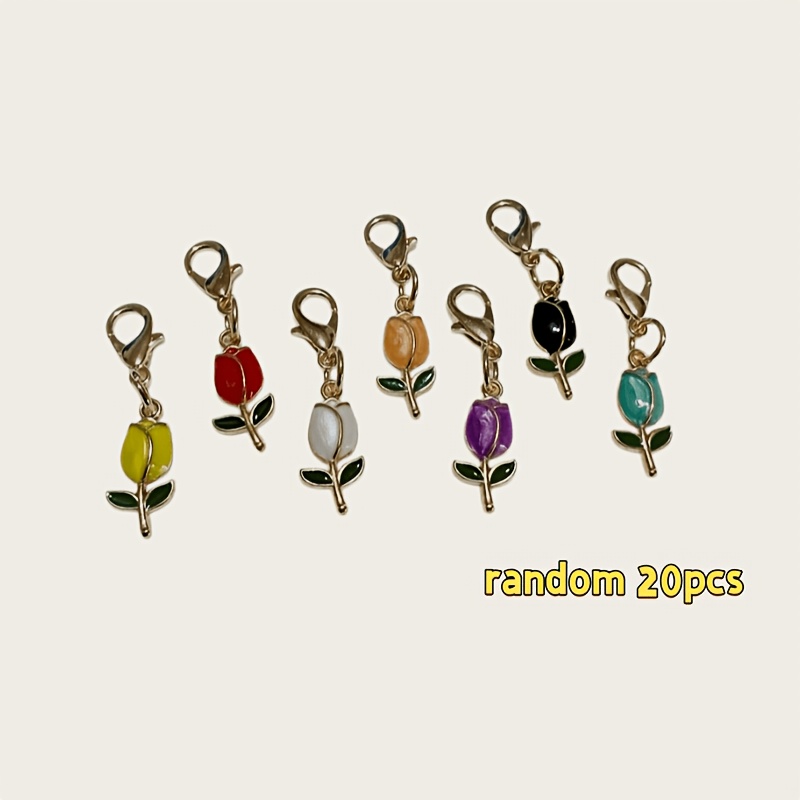 TEMU Set di 20 portachiavi a forma di , colori casuali con e smaltati a , per decorazioni fai da te su borse e zaini; set di portachiavi multicolore
