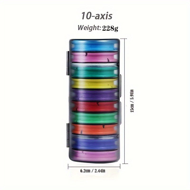 Fishing Line Storage Holders,Silicone Main Spool Box with 16 Shafts Double  Groove Fishing Line Storage Holders