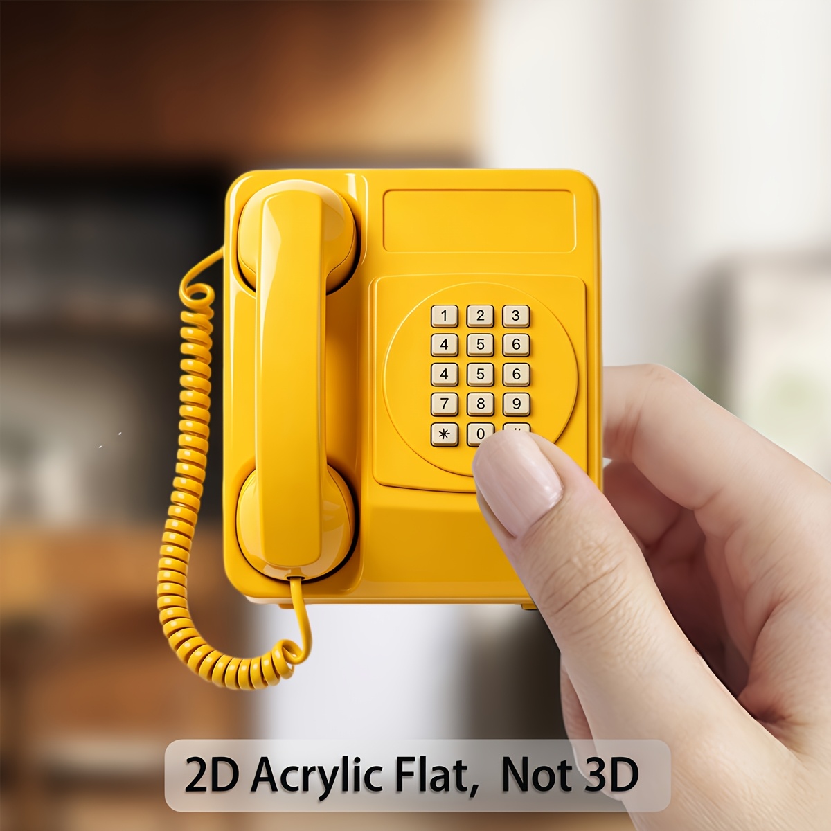 TEMU Aimant de réfrigérateur jaune de téléphone, convient pour la décoration, supports pour réfrigérateur, boîte aux lettres et cadres de porte -