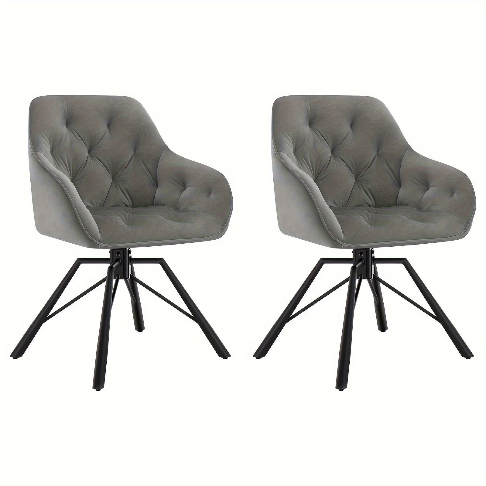 2pcs Swivel Dining Room Chairs, Set Of 2, Armrest Chairs, 360° Rotatable, Dining Chairs, Kitchen Chairs, Upholstered Chairs, Armrest Chairs For Dining Room, Kitchen, With Metal Legs Velvet