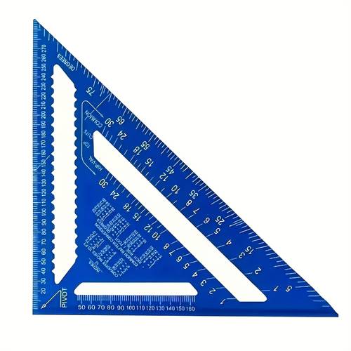 carpenters square a 12 inch red triangular ruler with serrated edges suitable for precise measurements home and design projects a versatile woodworking tool