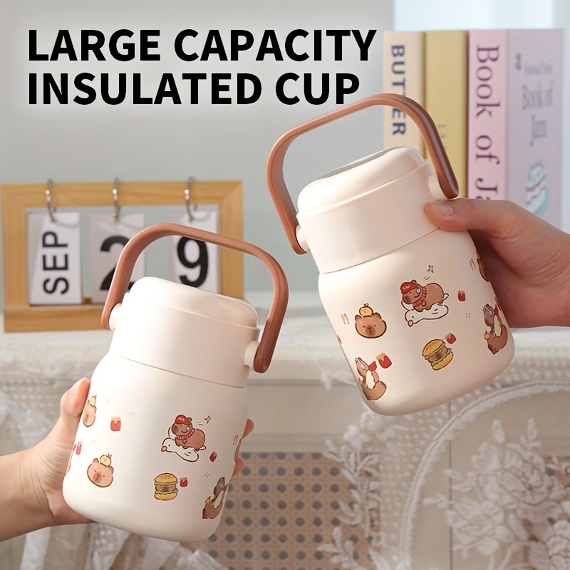 

2-pack 17oz 500ml Vacuum Insulated Stainless Steel Travel Mug With Cute Animal Pattern And Leak-proof Design For Christmas And Valentine's Day Gifts For Family Suitable For Office Home And Camping