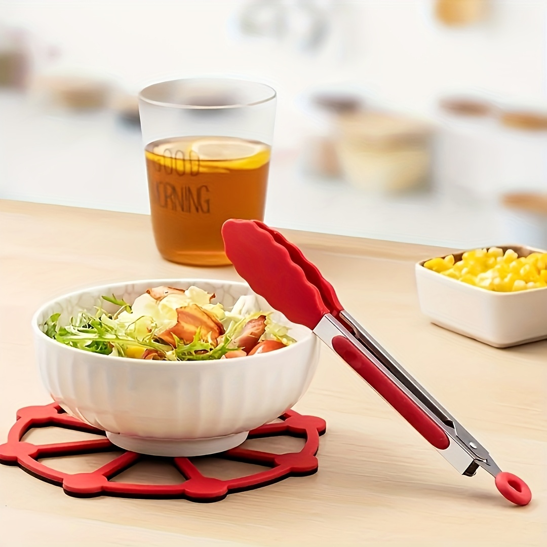 A Stainless Steel Food Tongs for Outdoor Grilling, Perfect for Handling Meat And Steaks, Featuring Heat-Resistant Nylon Grips - Ideal for Barbecues, Buffets, And Outdoor Cooking - Compact And Easy to Carry