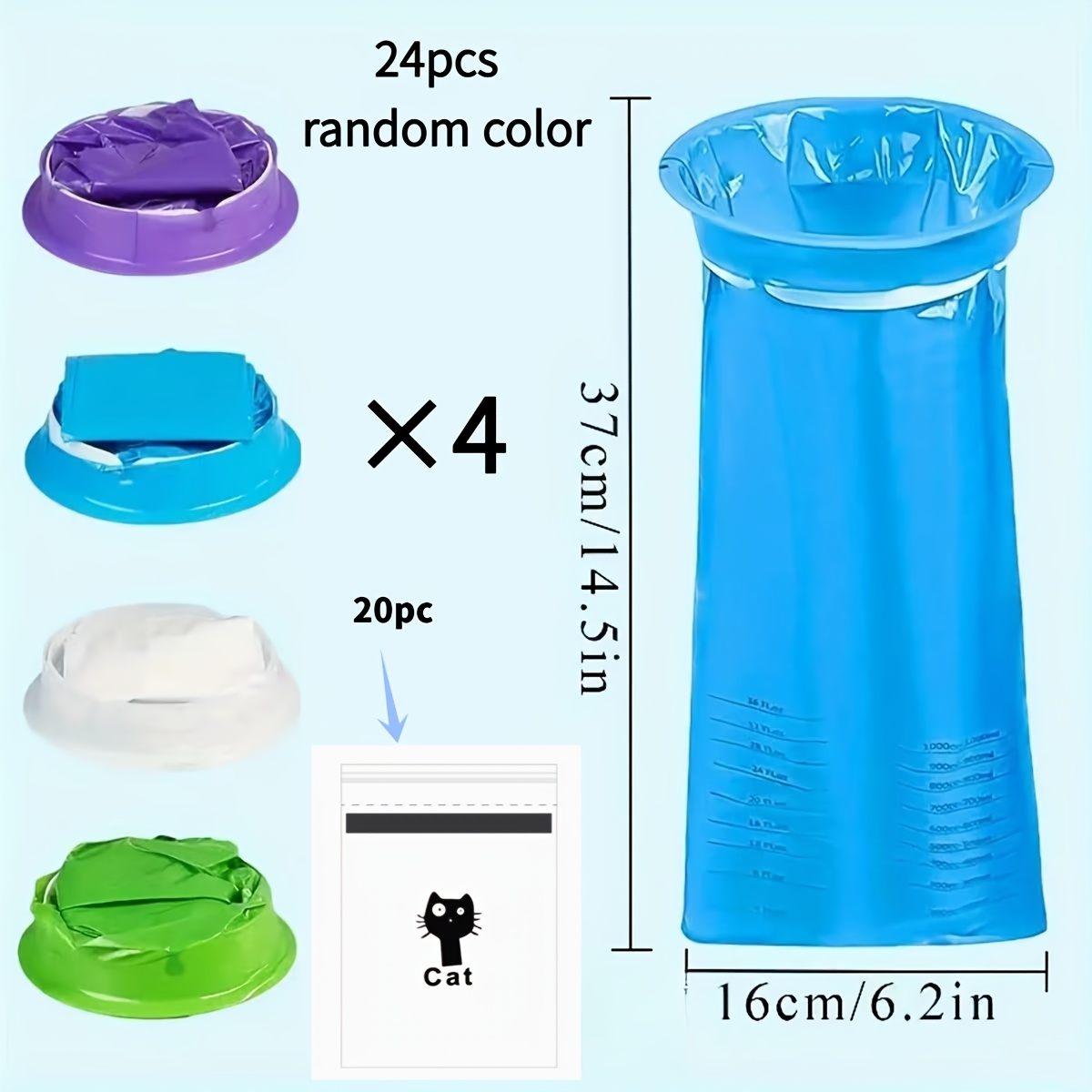 TEMU 24-pack(4 Vomit Bags And 20 ) Portable Car Vomit Bags, Outdoor Travel Trash Bags, Camping Vomit Bags, Boat Vomit Bags, Leak-proof Vomit Bags-