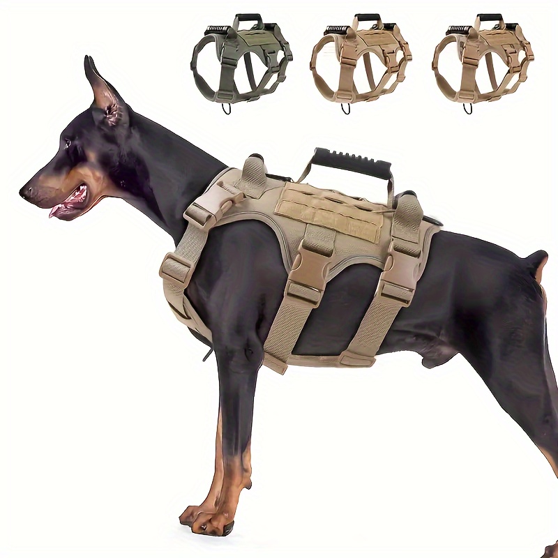 

Tactical Dog Harness - Adjustable Reflective Dog Vest With Handle, Dog Chest Harness