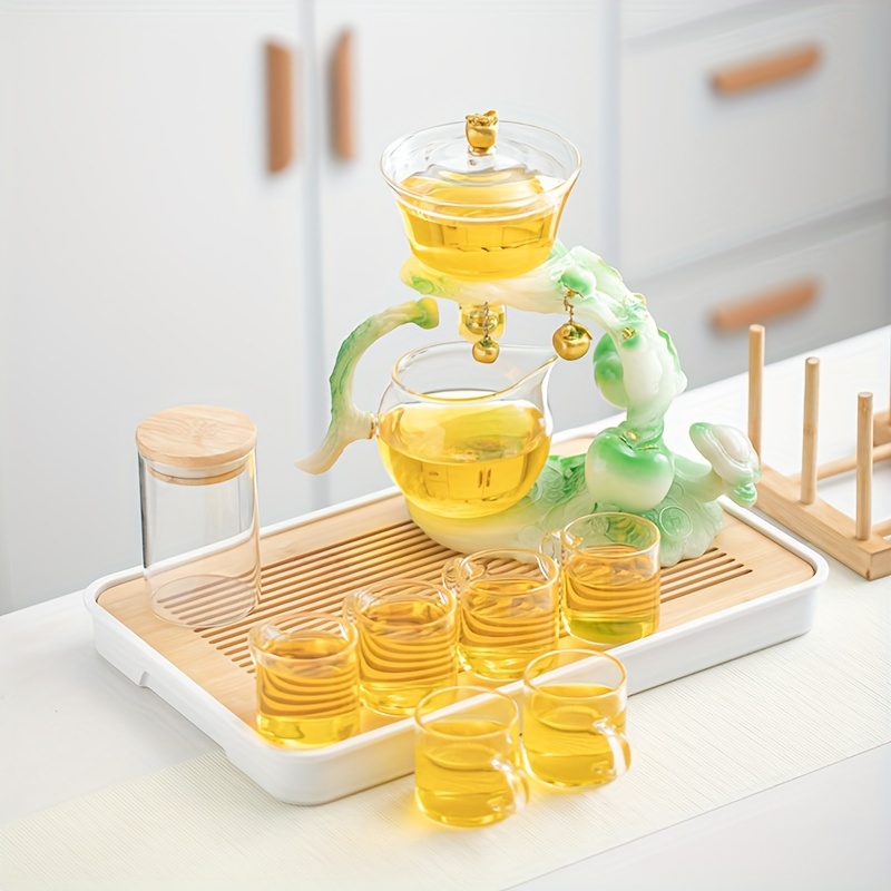 set elegant glass tea set magnetic auto drip Temu Armenia