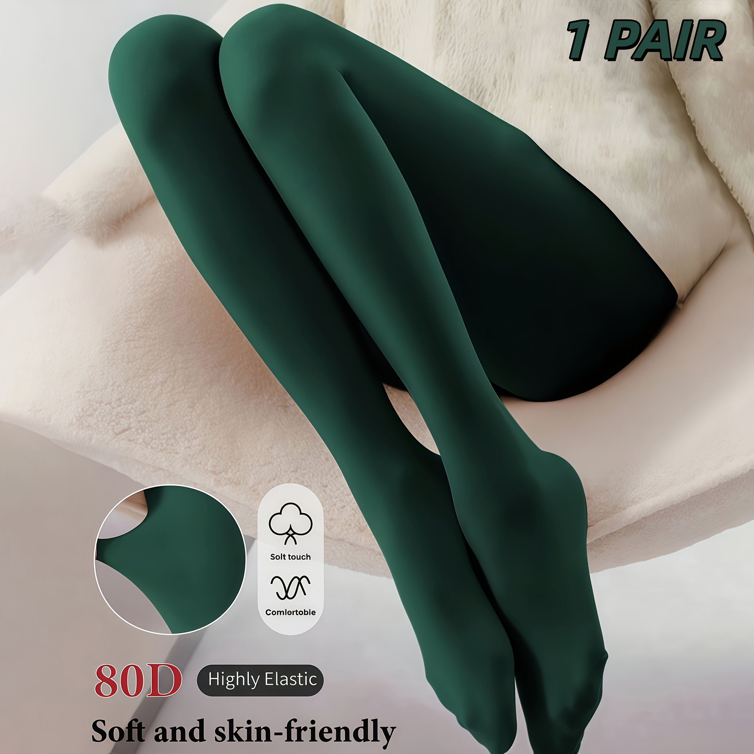 Image of 1 Pair Women's Tights, Velvet Opaque Leggings, Matte Sexy Tight Pants, Fashionable And Versatile, Suitable For Shopping And Dates