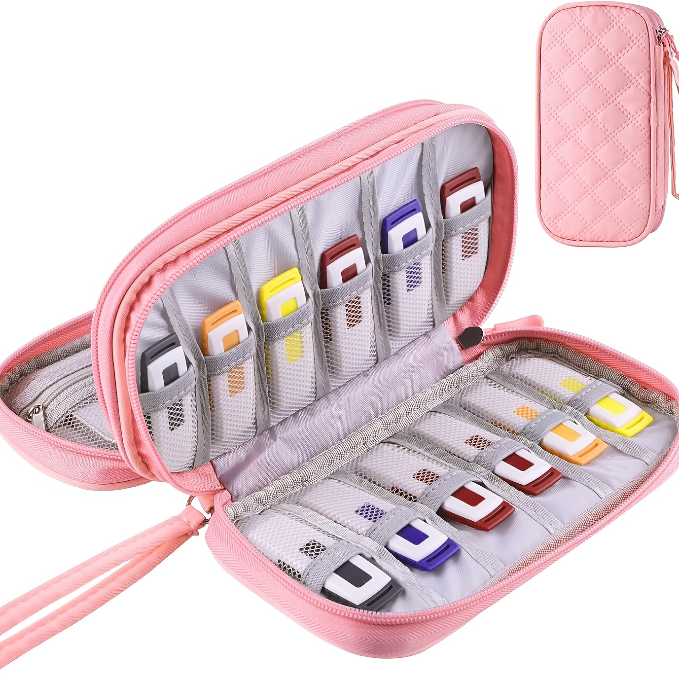 TEMU Pochette de rangement pour clés USB, sac de rangement, boîte de rangement, peut contenir 9/18 clés USB, compacte et légère, essentielle et les