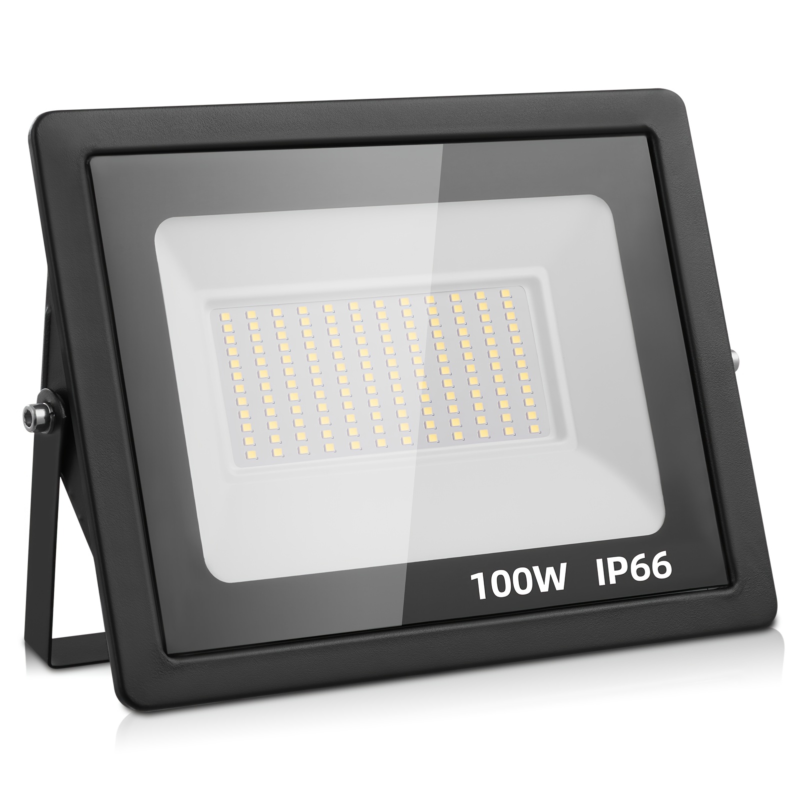 100w Led Outdoor Spotlight - Durable Aluminum, Ip66 Cool White 6500k, Perfect For Backyards, Driveways, Garages, Gardens, Construction Sites, Versatile , Rectangular Fixture Led Light