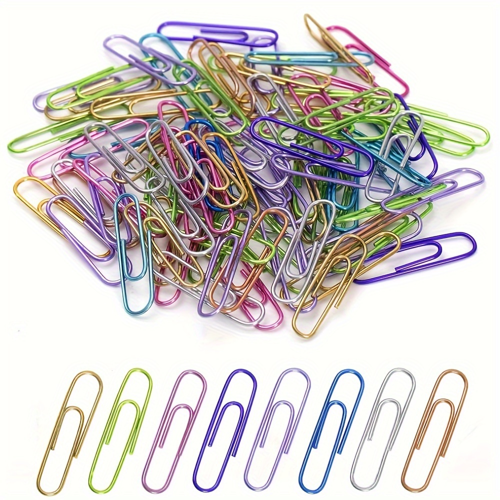 

120 Pcs Assorted Colored Paper Clips, Durable Iron Material, Multipurpose Office School Paperwork Organizers