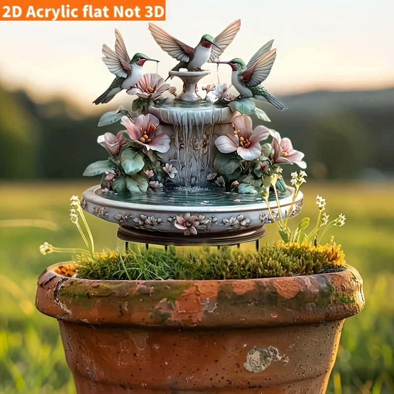 

Elegant Acrylic Bird Fountain Garden Stake - Classic Animal-themed Decor For Potted Plants & Flower Beds, Ideal For Birthdays, Halloween & Anniversaries, No Electricity Required, Garden Decorations