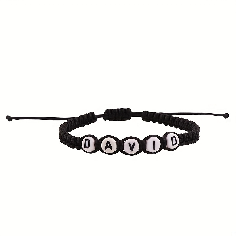 TEMU Bracciale personalizzato con lettere e perline, intrecciato a con , e slogan personalizzabili, come regalo di compleanno, San, anniversario, per