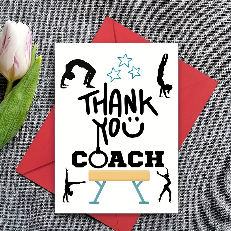 Temu – TEMU 1pc Humorous Gymnastics Appreciation Cassette Envelope – “thank You ” Design, Featuring Dumbbells, Stars, And Silhouette Figures – Perfect