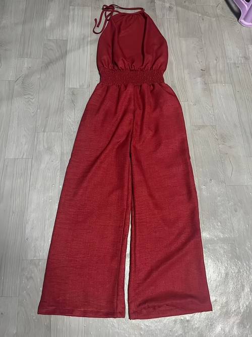 Retro Elegant Backless Elastic Tie-String Casual Women S Jumpsuit