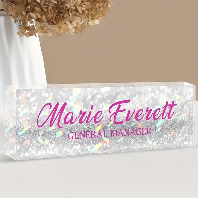 

Custom Acrylic Desk Name Plaque - Personalized Office Decor, Unique Employee Appreciation Gift, Desktop Accessory, Desk Accessories