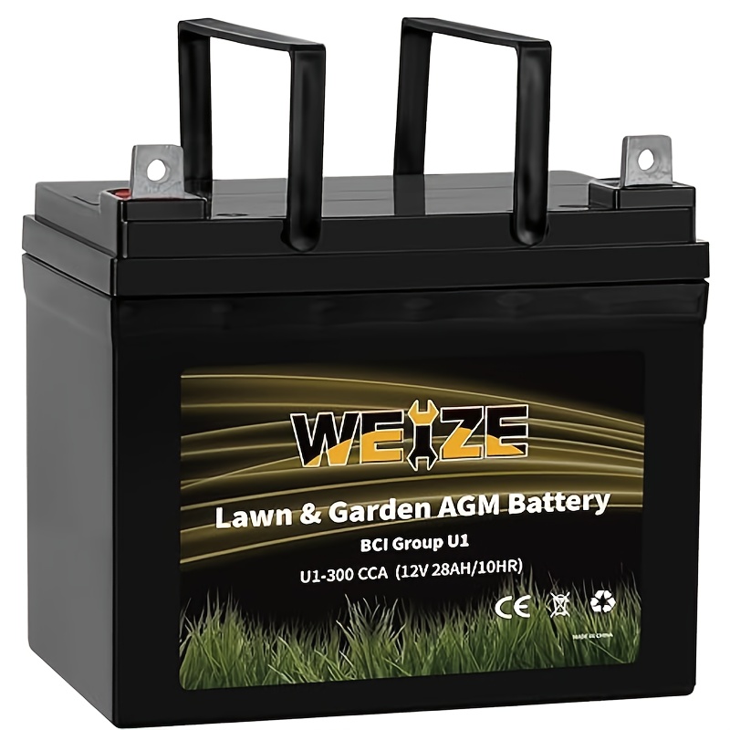 

Lawn & Garden Agm Battery, 12v 300cca Bci Group U1 Sla Starting Battery For Lawn, Tractors And Mowers, Compatible With John Deere, Toro, , And Craftsman