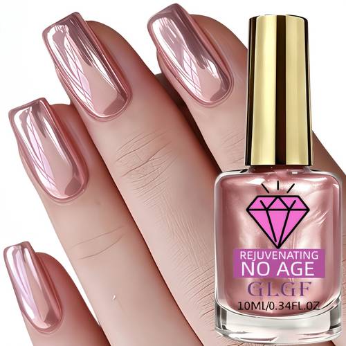 rose golden metallic nail polish no baking required features drying for smooth application with a chrome like glossy self leveling formula for long lasting