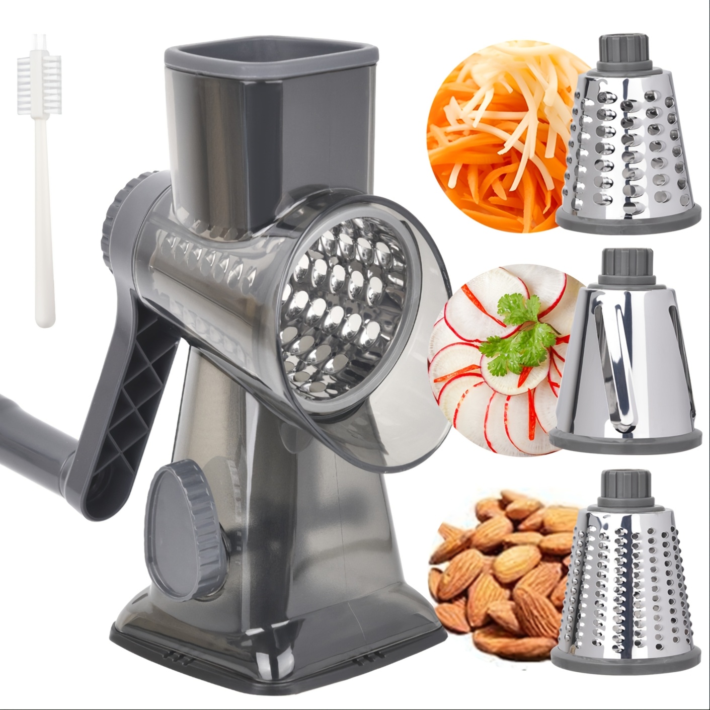E-shop Ein Set aus handgeführtem Rührschaber und Gemüseschneider für den Küchengebrauch, mit drei austauschbaren Klingen zum von Käse, Kartoffeln,