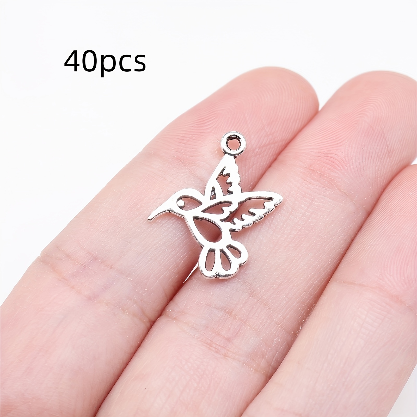 Image of 40pcs Hummingbird Charms, 19x17mm Vintage Alloy Pendant For Diy Handmade Jewelry Making Necklace Earrings Bracelets Accessories