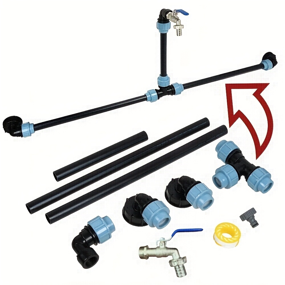 Kit, Ibc Adapter Kit For 2 /rain Tank, With 3/4" Garden Faucet Spout Hose Threaded Connection Storm Connector