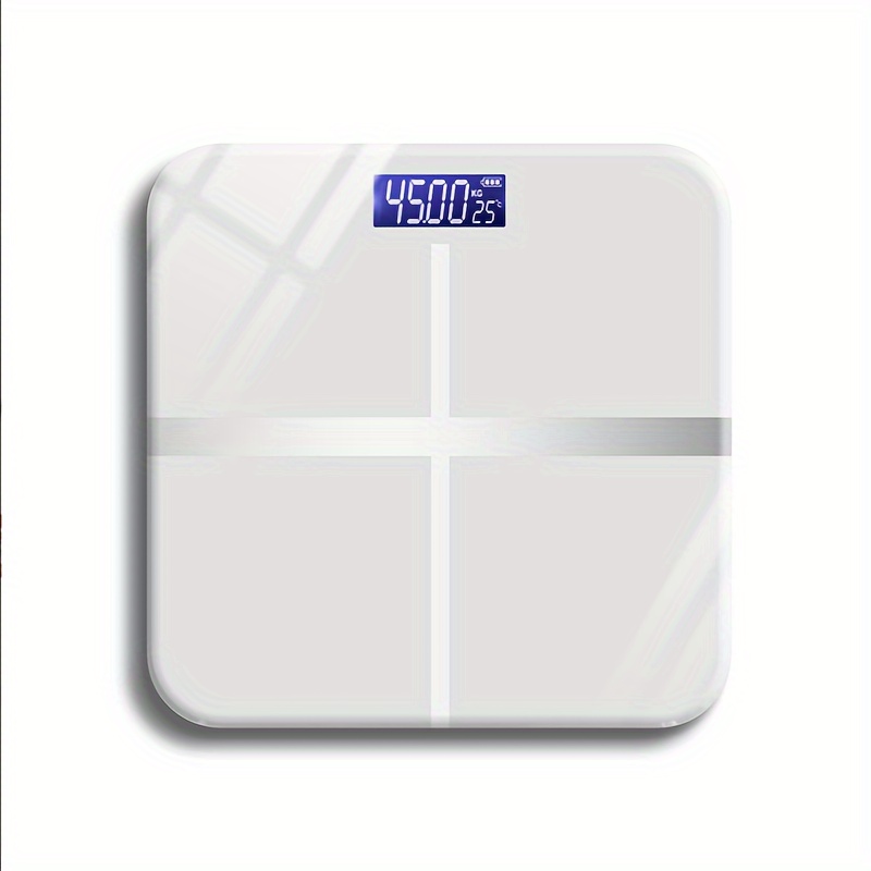 TEMU Bathroom Digital Weight Scale - 390 Lbs Capacity, Ultra-wide 10.2x10.2 Inch Platform, Backlit Lcd Display, High & Safe Durable For Home Bathroom Use, Display
