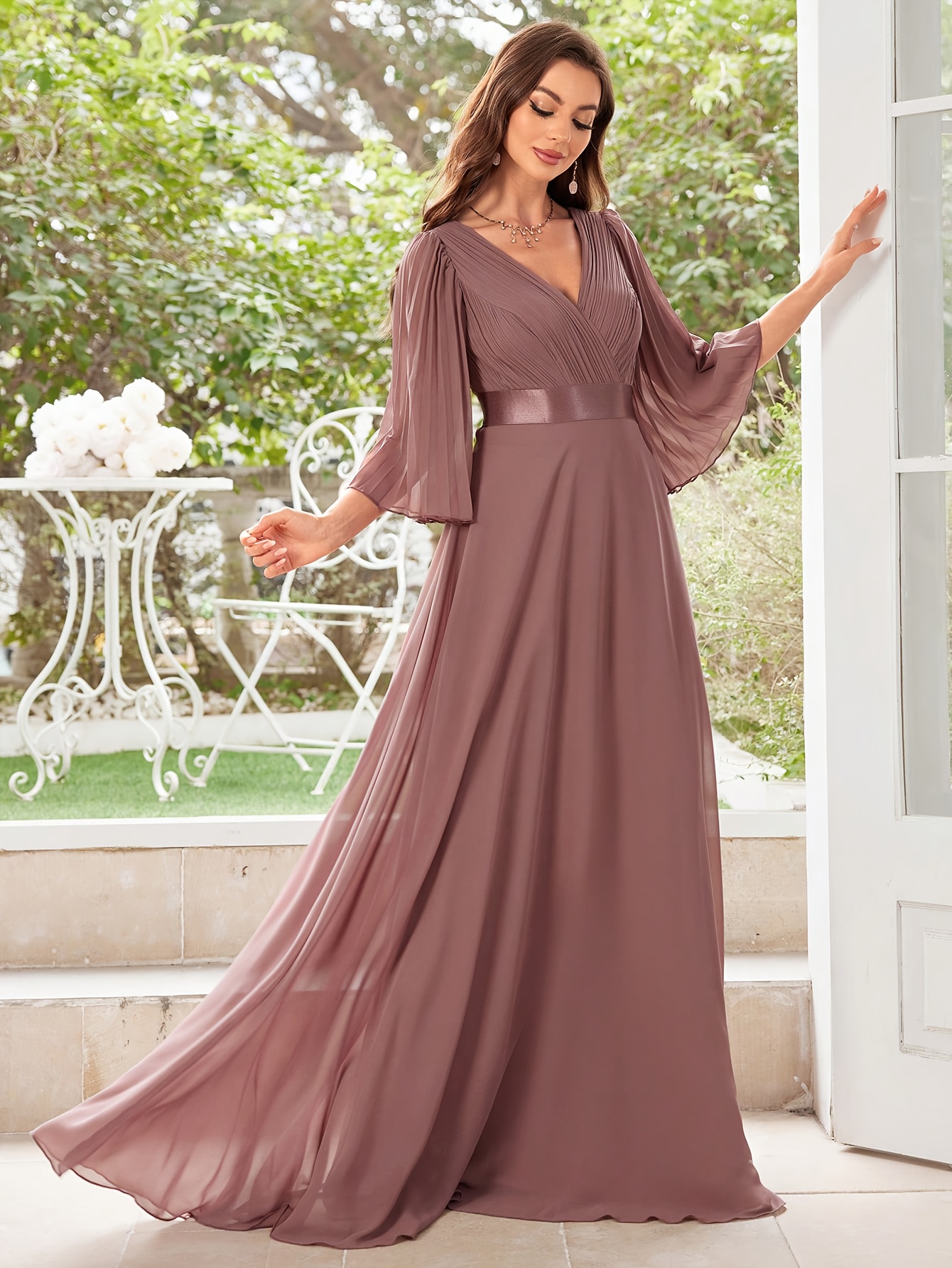 sachin and babi light blue dress GLS Chiffon Ruched Bodice Long Formal Dress - Sage - 2XL main image 1