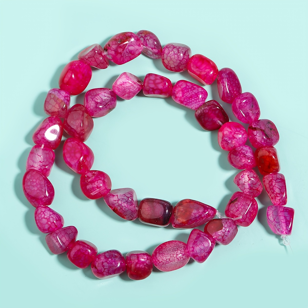 TEMU Retro Light Natural Pink Agate Loose Beads, 8 X 10 Irregular Natural Stone Beads For Jewelry Making, Suitable For Necklace, Bracelet, Earrings,