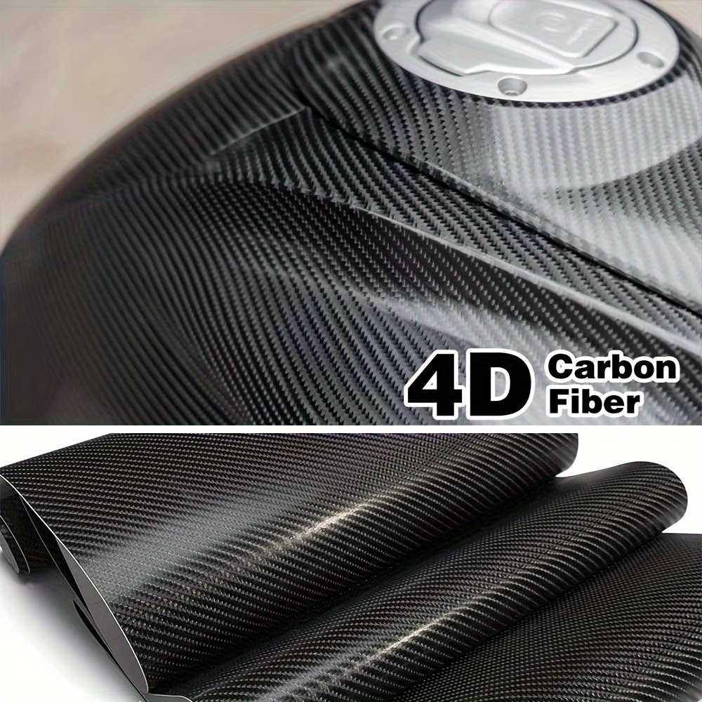 

1roll Premium Black 4d Carbon Fiber Vinyl Wrap Film Waterproof Car Stickers, Durable Film For Car Stickers, Decals, Motorcycle, And Accessories