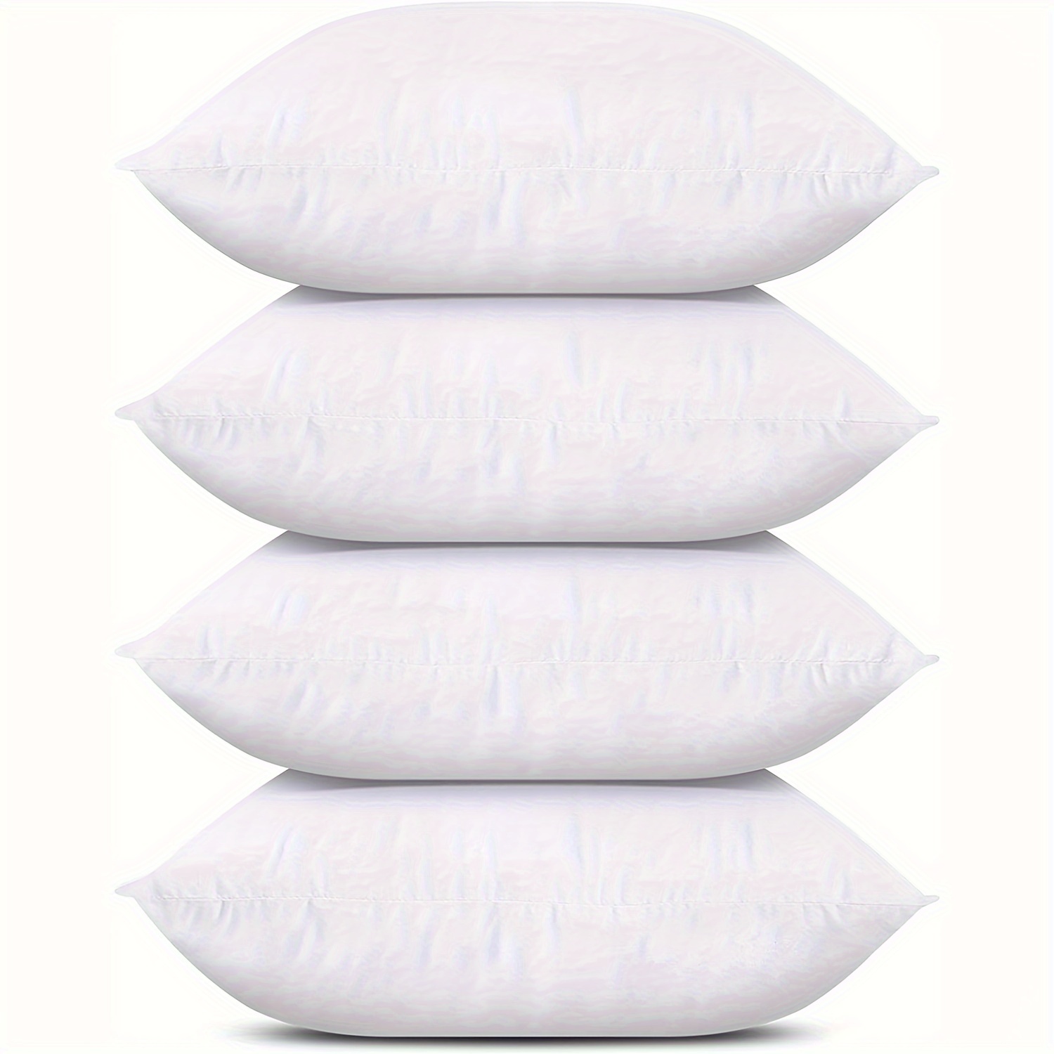 4 pack   classic white pillow inserts 18x18 inches 45x45cm polyester filling zippered cushion covers for bed and couch   fade resistant hand wash only indoor decorative pillows