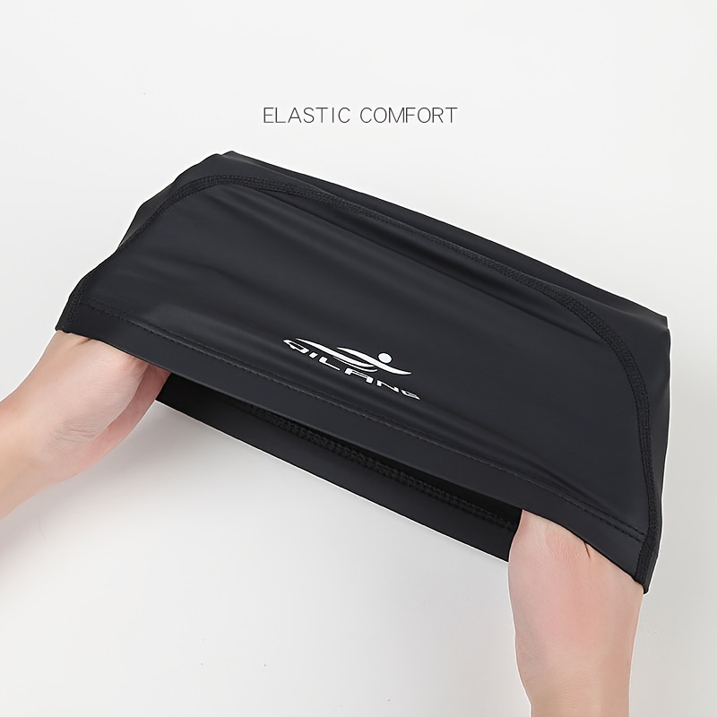 Unisex Waterproof Swimming Cap, Elastic PU Swim Cap Durable Non-Slip Waterproof Long Hair Ear Protection